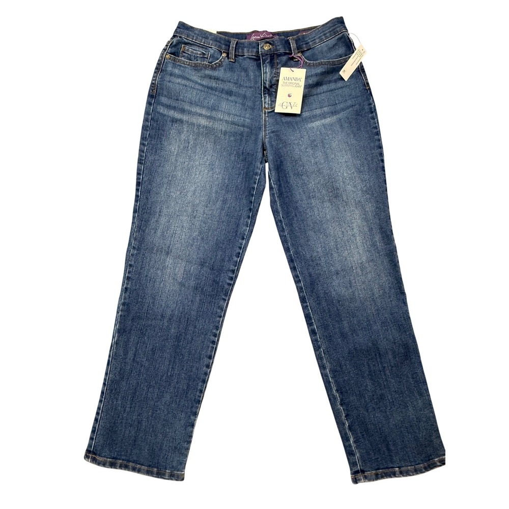 Gloria Vanderbilt Amanda Jeans Womens 12 Short Blue NWT Slimming Tapered Leg